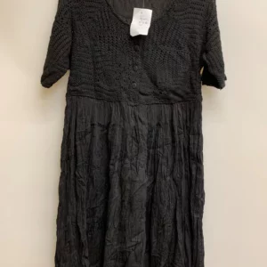 Cotton Black Dress with Buttons