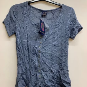 Her Style Blue Button Up Top M