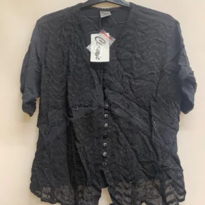 Classic Black Blouse with Buttons