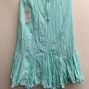 Aqua Pleated Maxi Skirt