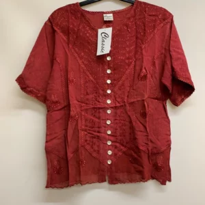 Classic Red Embroidered Top M/L
