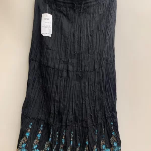 Black Embroidered Maxi Skirt
