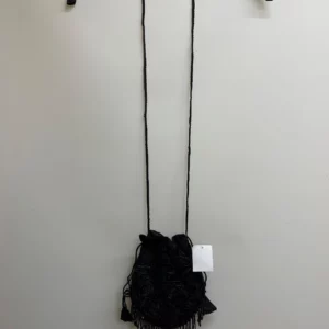 Black Beaded Drawstring Bag