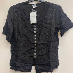 Classic Small Black Button-Up Top