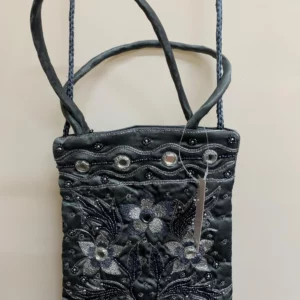 Grey Embroidered Crossbody Bag