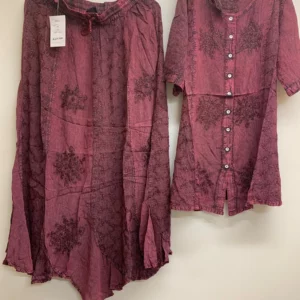 Black Pink Top and Skirt Set