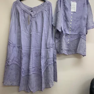 Purple Top and Skirt Set