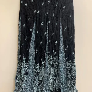 Black Embroidered Maxi Skirt