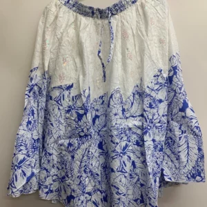 Classic Floral Maxi Skirt Blue White