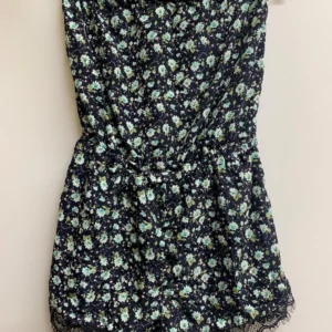 Floral Romper with Lace Trim