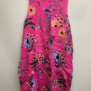 Floral Pink Linen Dress Size S