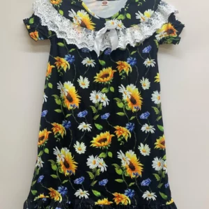 Floral Dress with Lace Trim