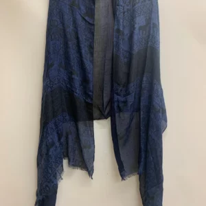 Blue Patterned Wrap Scarf