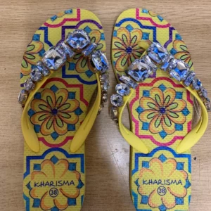 Kharisma Yellow Decorative Flip Flops