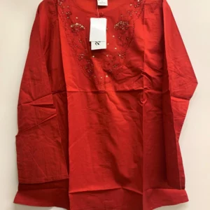 Classic Red Embroidered Top