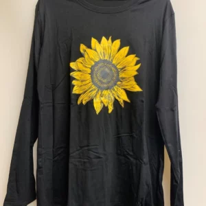 Black Long Sleeve Sunflower Shirt