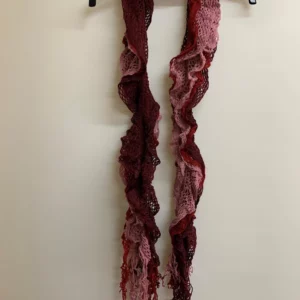 Ruffled Scarf in Red and Pink