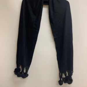 Black Scarf with Pompoms