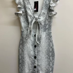Snake Print Mini Dress with Ruffles