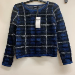 Fashion Union Women's Sweater Blue Black Plaid