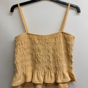 H&M Yellow Smocked Crop Top