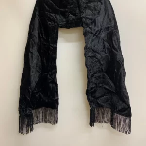Black Velvet Fringe Scarf