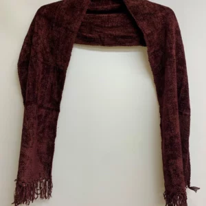 Fringed Knit Scarf Maroon