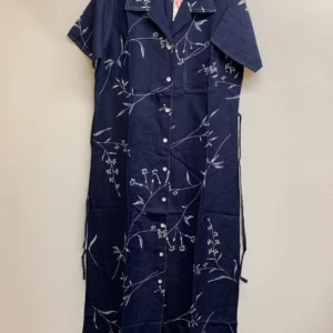Blue Floral Button-Up Dress