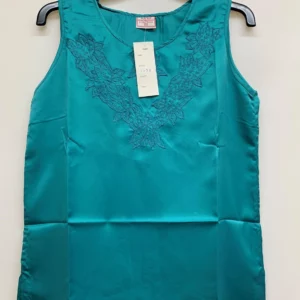 Teal Viscose Sleeveless Top