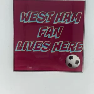 West Ham Fan Coaster Glass – Heat Resistant & Decorative