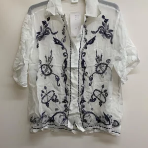 Embroidered White Viscose Shirt