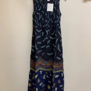 Blue Patterned Maxi Dress