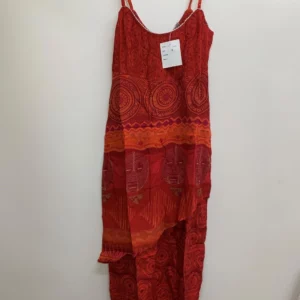Bohemian Red Dress with Pattern