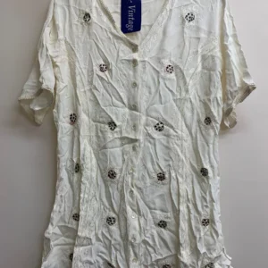 Vintage White Embroidered Top M/L